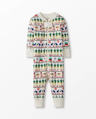 Kids Warner Bros Elf Baby Zip Sleeper in  Elf Fairisle