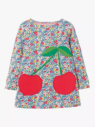 Mini Boden Girl's Floral Cherry Dress in Multi