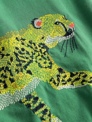 Mini Boden Boy's Cheetah Superstitch Long Sleeve T-Shirt in Deep Green (Slightly defect)