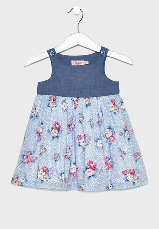 Cath Kidston Blossom Floral Printed Denim Dress in Blue