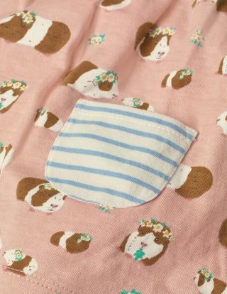 Baby Boden Jersey Hotchpotch Dress in Chalky Pink Baby Guinea