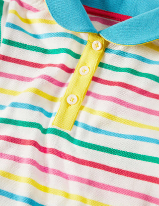 Mini Boden Boy's Stripy Polo Shirt in Multi Stripe