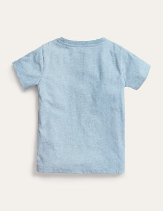 Mini Boden Girl's Animal Logo T-shirt in Surf Blue Dog (Slightly Defect)