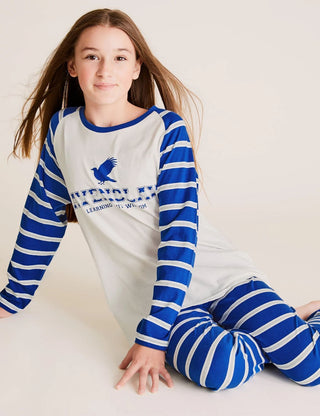 Marks & Spencer Harry Potter Printed Pyjamas Set in Blue/Ravenclaw