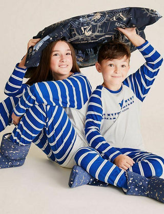 Marks & Spencer Harry Potter Printed Pyjamas Set in Blue/Ravenclaw