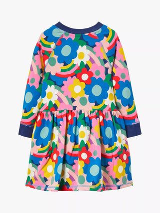 Mini Boden Girl's Floral Jersey Printed Sweatshirt Dress in Multi Rainbow Floral (Slightly Defect)