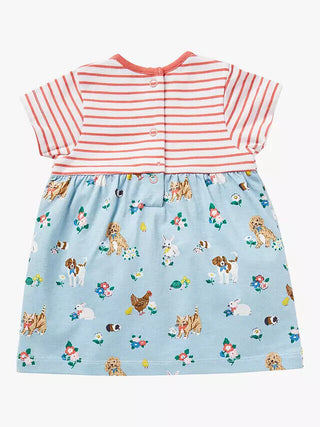 Baby Boden Hotchpotch Jersey Dress Set In Multi Floral Pets