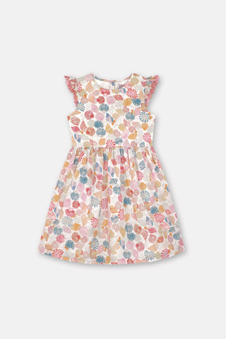 Cath Kidston Short Sleeve Printed Charlotte Dress in Multi Sea Shells