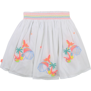 Billieblush Girl's Embroidered Skirt in White