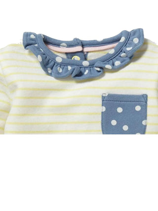 Baby Boden Striped Top & Spotted Leggings Playset in Yellow/Blue