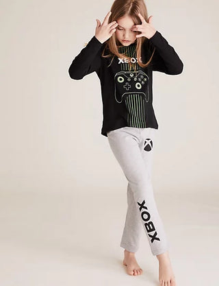 Marks & Spencer Girl's Xbox Pyjama Set in Black/ Grey