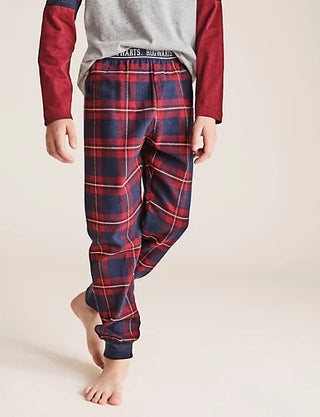 Marks & Spencer Boy's Harry Potter Quidditch Pyjama Set in Red Gingham