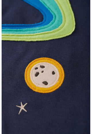 Frugi Boy's Alfie Raglan Top in Indigo/Northern Lights