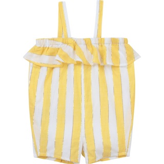 Carrement Beau Baby Girl's Yellow Striped Romper in Vanilla Junior