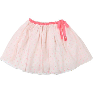 Billieblush Girl's Washed Pink Tulle Skirt in Ivory/Pink