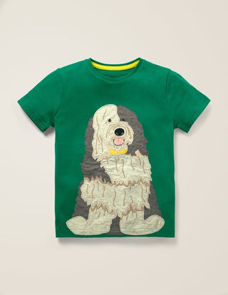 Mini Boden Big Animal Applique T-Shirt in Green (Slightly Defect)