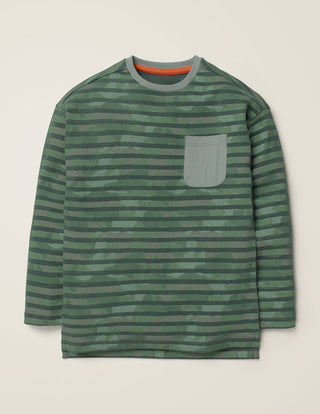 Mini Boden Boy's Camo Stripe T-shirt in Green