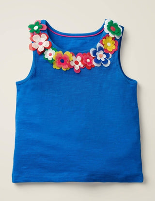 Mini Boden Girl's Flutter Flower Vest in White