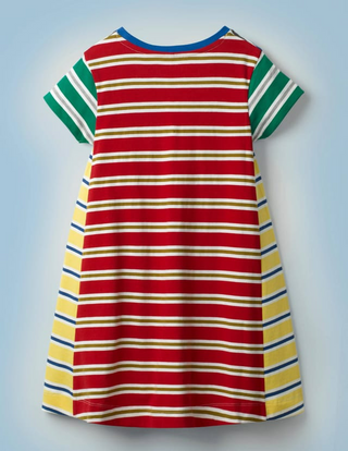 Mini Boden Girl's Harry Potter Hogwarts House Breton Dress in Multi (Slightly Defect)