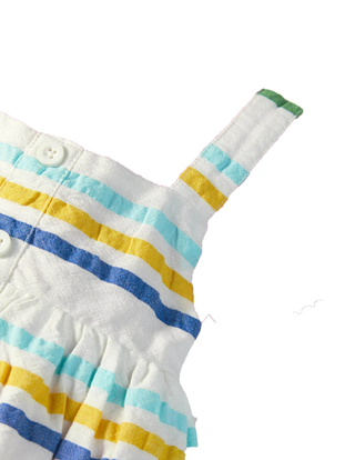 Baby Boden Woven Stripy Pinnie in Multi Rainbow