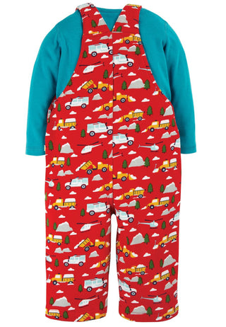 Frugi Kid's Rae Dungaree Outfit Set in Mountain Rescue