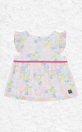 Carrement Beau Baby Girl Floral Print Dress in White