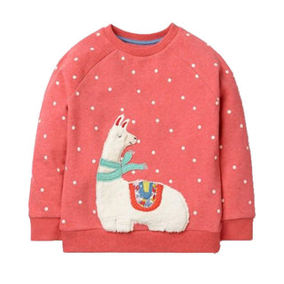 Mini Boden Girl's Animal Applique Sweatshirt in Powder Pink (Slightly Defect)