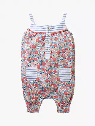 Baby Boden Baby Hotchpotch Floral Jersey Romper in Pink/Multi