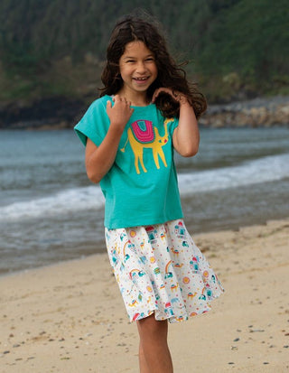 Frugi Girl's Fiona Full Skirt in At The Taj/Ivory