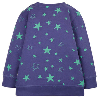 Frugi Boy's Cosmic Unicorn Sammy Sweatshirt in Purple