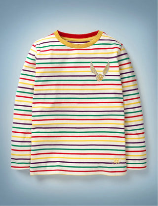 Mini Boden Kid's Harry Potter Golden Snitch Breton Top in Gold