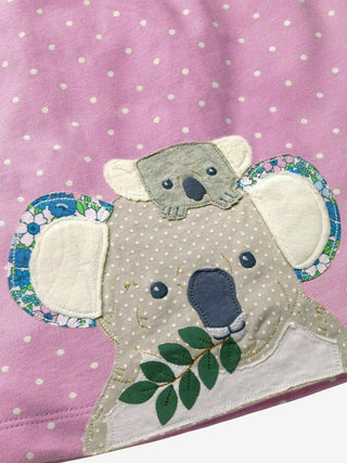 Baby Boden Koala Beer Appliqué Dress in Purple