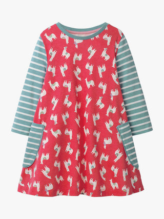 Mini Boden Girl's Lama Printed Tunic in Red