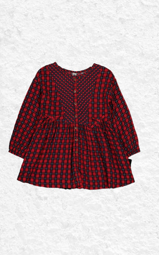 Tu Girl's Check Tunic in Red