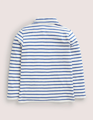 Mini Boden Boy's Supersoft Polo Shirt in Navy/Ivory